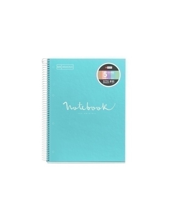 Bloc Miquelrius Emotions Notebook 5 Micro.Tapa Dura A4 120H 90G Cuadric.5X5 Azul Cielo