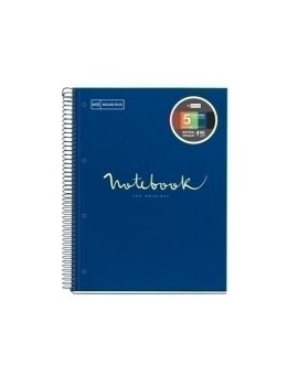 Bloc Miquelrius Emotions Notebook 5 Micro.Tapa Dura A4 120H 90G Cuadric.5X5 Marino