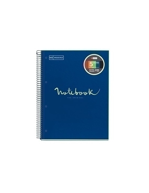 Bloc Miquelrius Emotions Notebook 5 Micro.Tapa Dura A4 120H 90G Cuadric.5X5 Marino