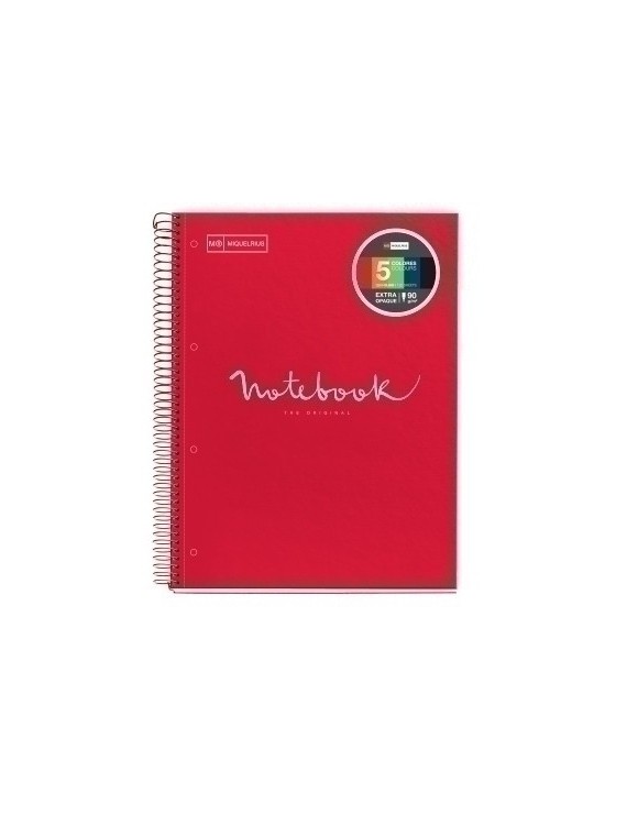 Bloc Miquelrius Emotions Notebook 5 Micro.Tapa Dura A4 120H 90G Cuadric.5X5 Rojo