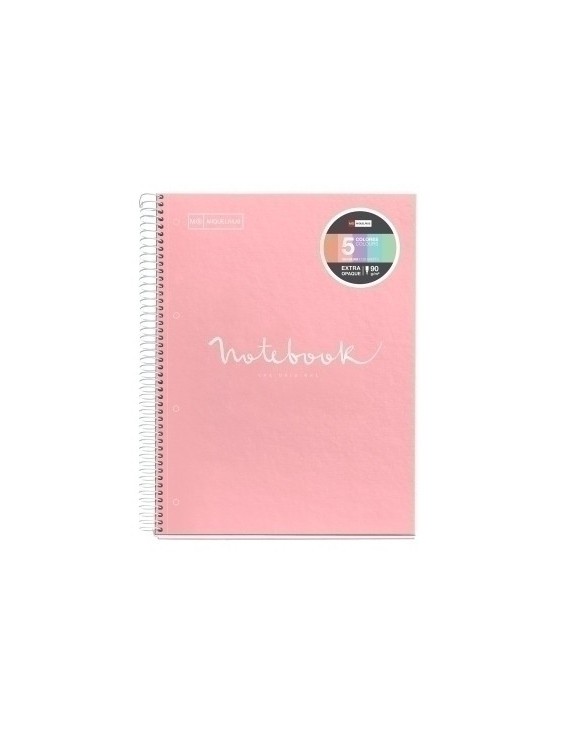 Bloc Miquelrius Emotions Notebook 5 Micro.Tapa Dura A4 120H 90G Cuadric.5X5 Rosa