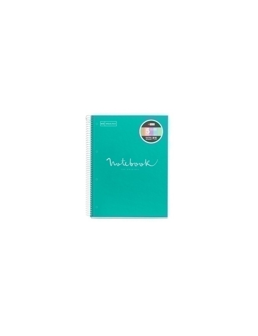 Bloc Miquelrius Emotions Notebook 5 Micro.Tapa Dura A4 120H 90G Cuadric.5X5 Turquesa