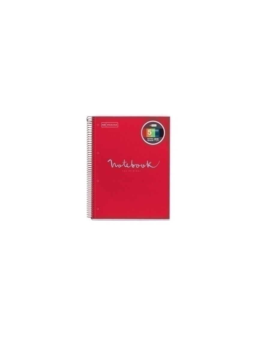 Bloc Miquelrius Emotions Notebook 5 Micro.Tapa Dura A4 120H 90G Horizontal 7Mm Rojo