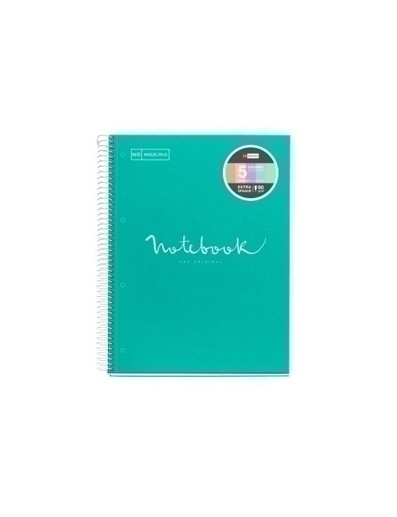 Bloc Miquelrius Emotions Notebook 5 Micro.Tapa Dura A4 120H 90G Horizontal 7Mm Turquesa