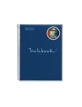 Bloc Miquelrius Emotions Notebook 5 Micro.Tapa Pp A4 120H 90G Cuadric.5X5 Marino