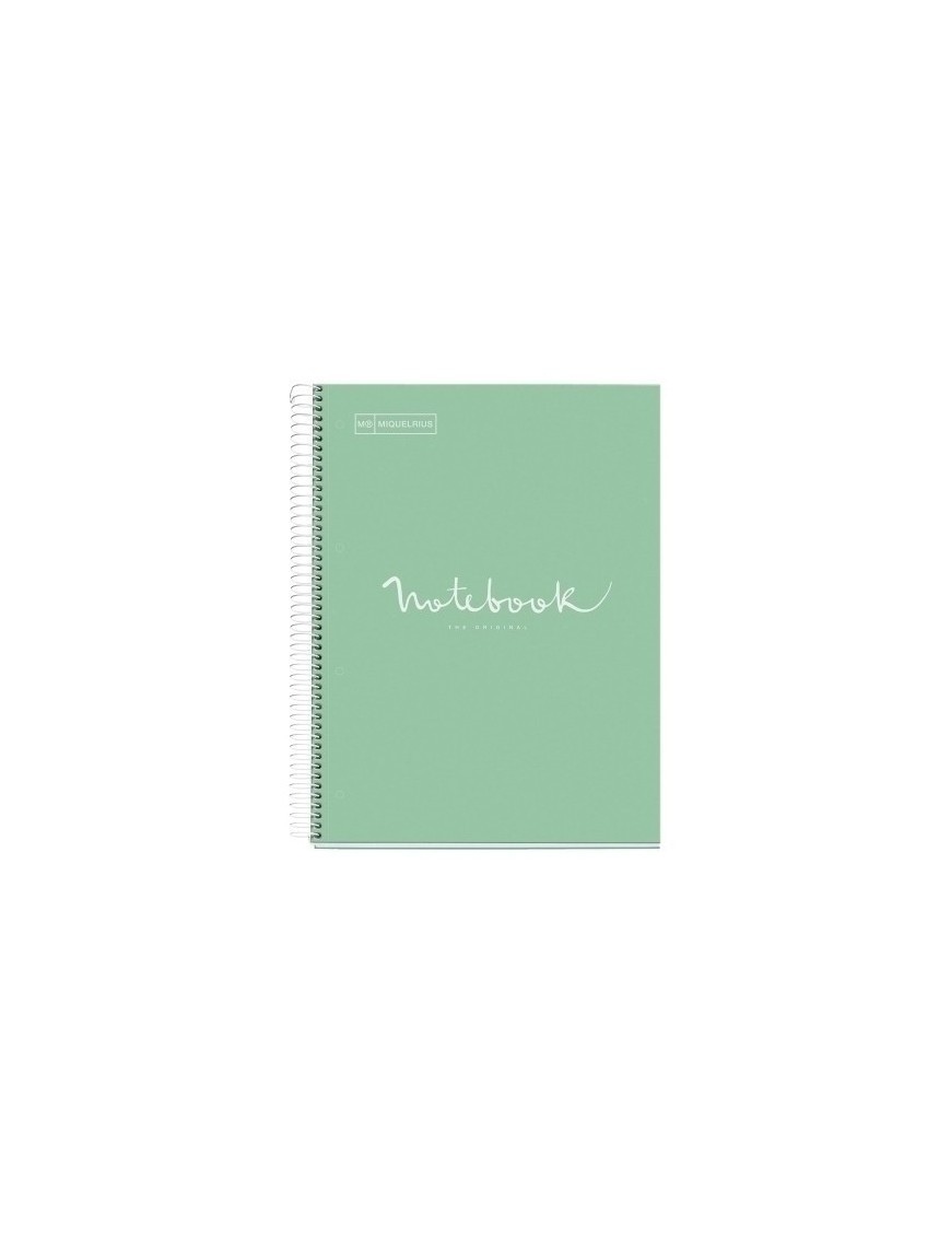 Bloc Miquelrius Emotions Notebook 5 Micro.Tapa Pp A4 120H 90G Cuadric.5X5 Menta