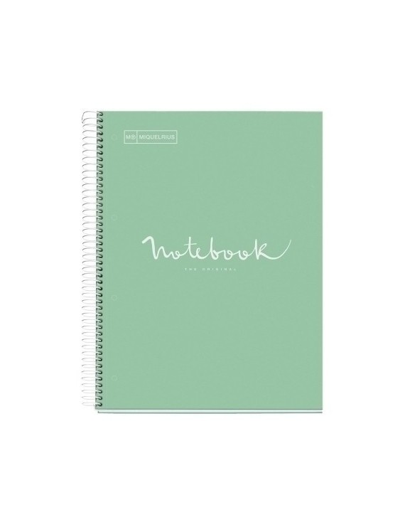 Bloc Miquelrius Emotions Notebook 5 Micro.Tapa Pp A4 120H 90G Cuadric.5X5 Menta