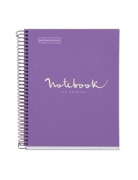 Bloc Miquelrius Emotions Notebook 5 Micro.Tapa Pp A4 120H 90G Cuadric.5X5 Purpura