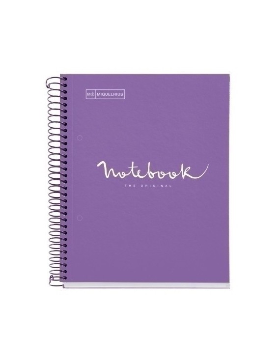 Bloc Miquelrius Emotions Notebook 5 Micro.Tapa Pp A4 120H 90G Cuadric.5X5 Purpura