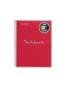 Bloc Miquelrius Emotions Notebook 5 Micro.Tapa Pp A4 120H 90G Cuadric.5X5 Rojo