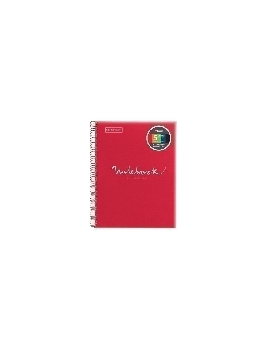 Bloc Miquelrius Emotions Notebook 5 Micro.Tapa Pp A4 120H 90G Cuadric.5X5 Rojo