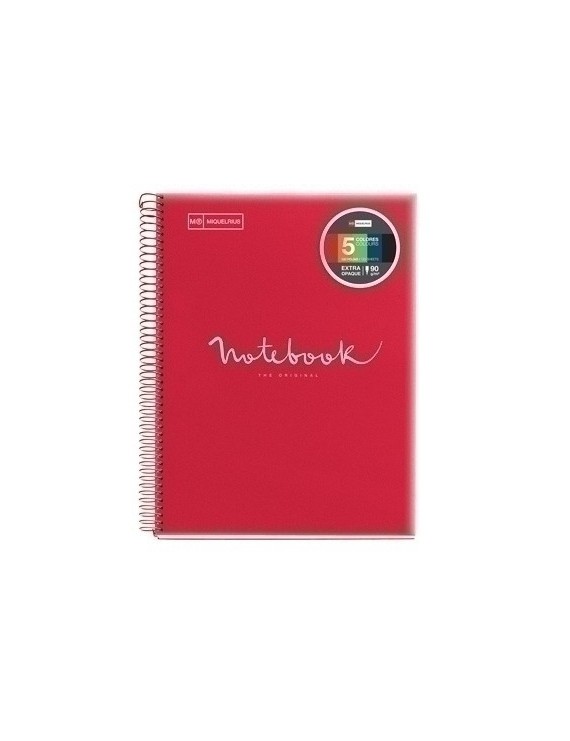 Bloc Miquelrius Emotions Notebook 5 Micro.Tapa Pp A4 120H 90G Cuadric.5X5 Rojo