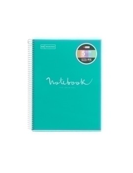 Bloc Miquelrius Emotions Notebook 5 Micro.Tapa Pp A4 120H 90G Cuadric.5X5 Turquesa