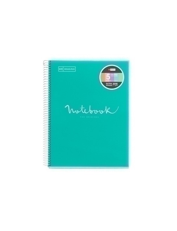 Bloc Miquelrius Emotions Notebook 5 Micro.Tapa Pp A4 120H 90G Cuadric.5X5 Turquesa