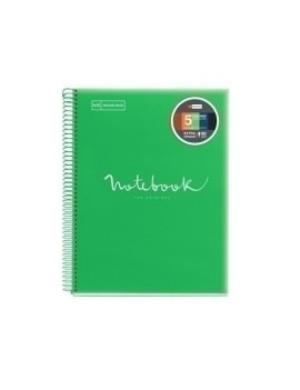 Bloc Miquelrius Emotions Notebook 5 Micro.Tapa Pp A4 120H 90G Cuadric.5X5 Verde