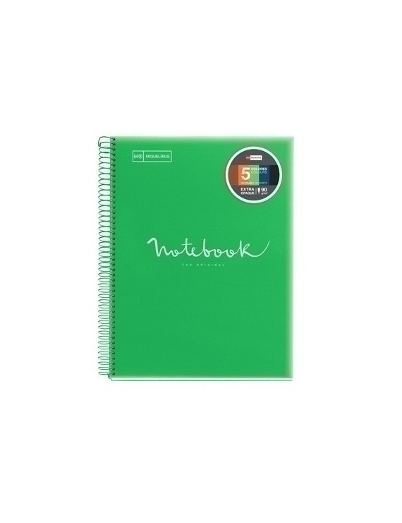 Bloc Miquelrius Emotions Notebook 5 Micro.Tapa Pp A4 120H 90G Cuadric.5X5 Verde