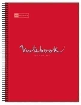 Bloc Miquelrius Emotions Notebook 5 Micro.Tapa Pp A5 120H 90G Cuadric.5X5 Rojo