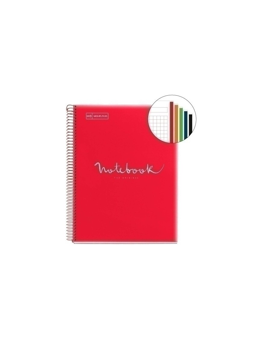 Bloc Miquelrius Emotions Notebook 5 Micro.Tapa Pp A5 120H 90G Horiz.7Mm Rojo