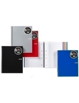 Bloc Miquelrius Notebook 6 Micro.Tapa Pp A4 150H Cuadric.5X5 Rojo