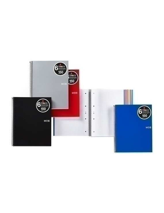 Bloc Miquelrius Notebook 6 Micro.Tapa Pp A5 150H Cuadric.5X5 Negro