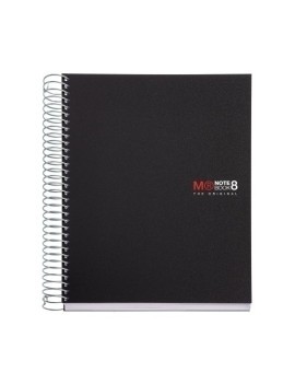 Bloc Miquelrius Notebook 8 Micro.Tapa Pp A5 200H 70G Cuadric.5X5 Negro