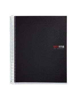 Bloc Miquelrius Notebook 8 Tapa Pp A4 200H Cuadric.5X5 Negro