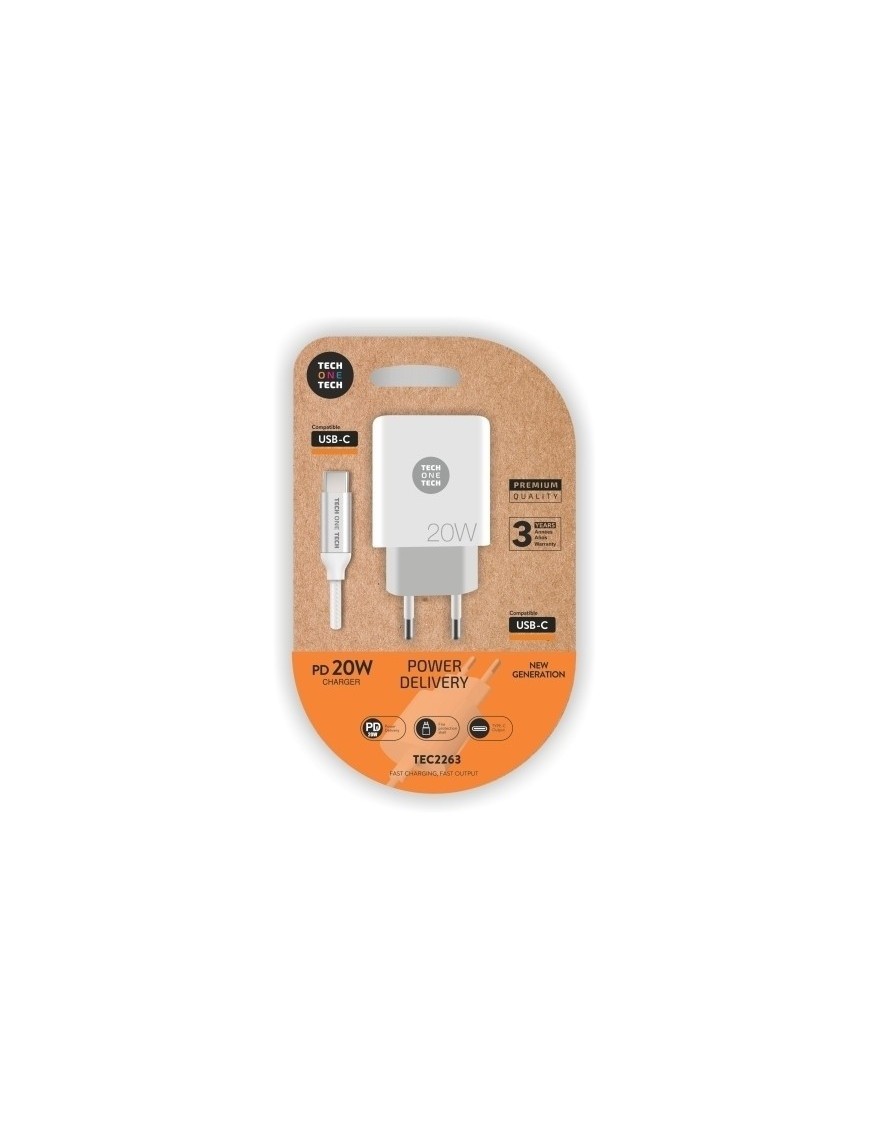 Cargador Techone Doble + Cable Usb-C-Usb