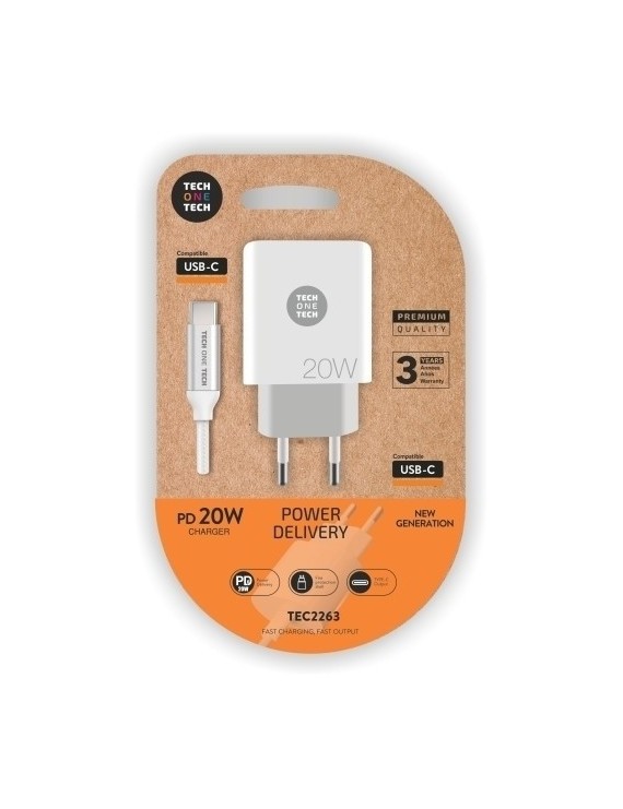 Cargador Techone Doble + Cable Usb-C-Usb