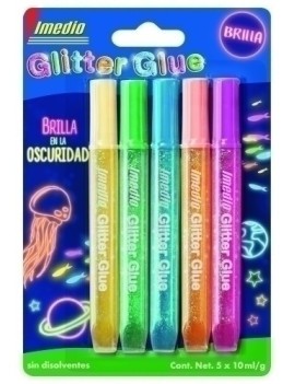 Cola Glitter Glue Imedio Brilla Osc.B/5