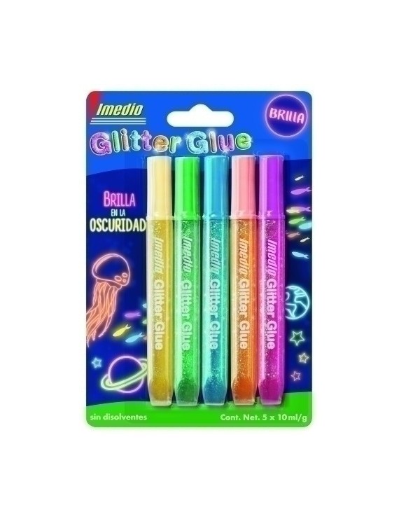 Cola Glitter Glue Imedio Brilla Osc.B/5