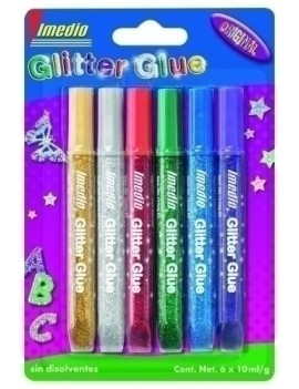 Cola Glitter Glue Imedio Original B/6