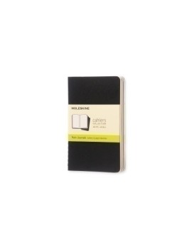 Cuaderno Moleskine Cahier 9X14 64H Lisa Negra Set De 3