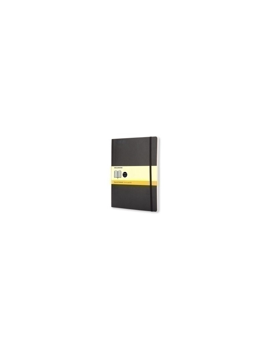 Cuaderno Moleskine Clasico Tapa Blanda 19X25 192H 70Gr. Cuadriculada Con Goma Negra