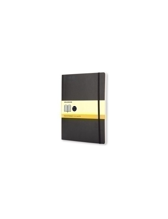 Cuaderno Moleskine Clasico Tapa Blanda 19X25 192H 70Gr. Cuadriculada Con Goma Negra