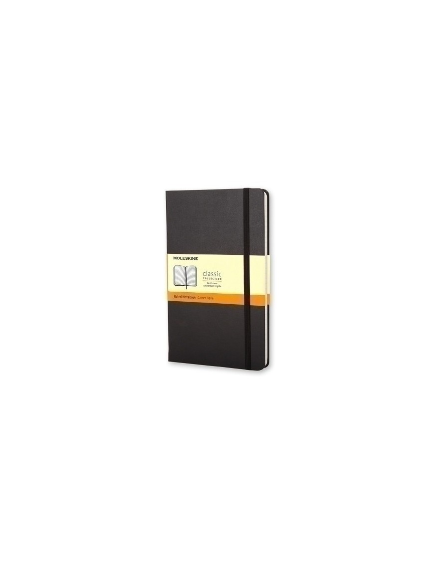 Cuaderno Moleskine Clasico Tapa Dura 13X21 240H 70Gr. Horizontal Con Goma Negra