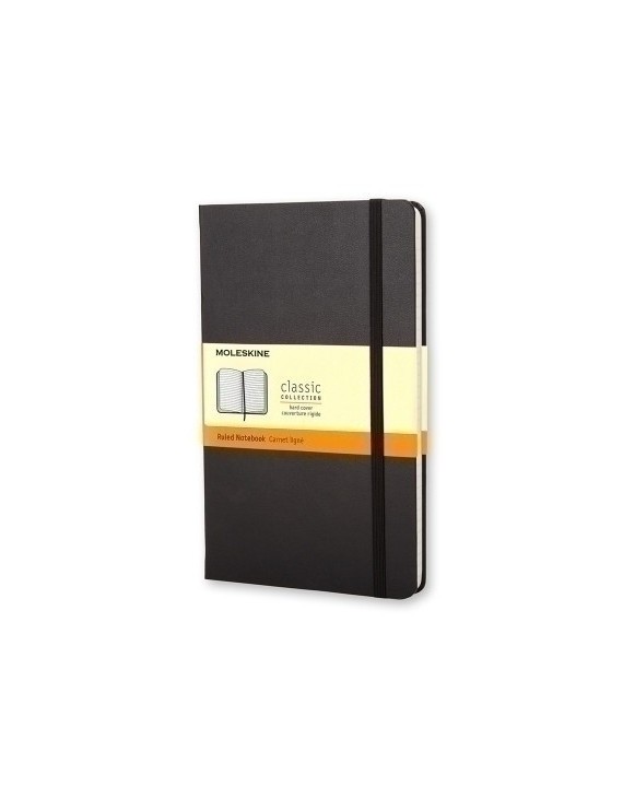 Cuaderno Moleskine Clasico Tapa Dura 13X21 240H 70Gr. Horizontal Con Goma Negra