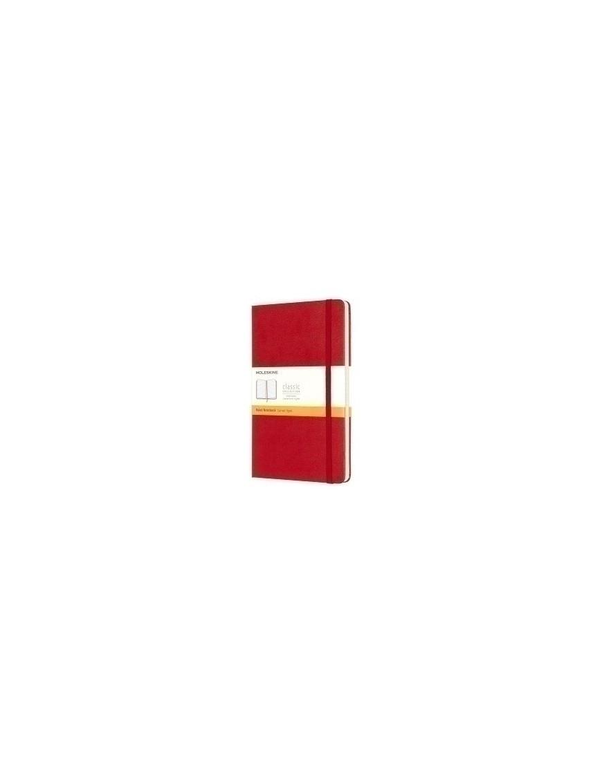 Cuaderno Moleskine Clasico Tapa Dura 13X21 240H 70Gr. Horizontal Con Goma Roja