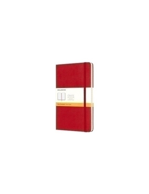 Cuaderno Moleskine Clasico Tapa Dura 13X21 240H 70Gr. Horizontal Con Goma Roja