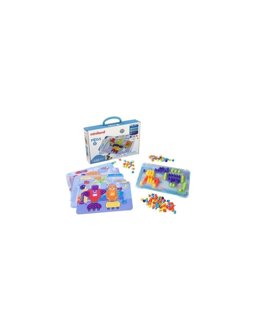 Juego Educativo Miniland Pegs 15 Mm. 150 Piezas Bright Colors (3-6 Años)