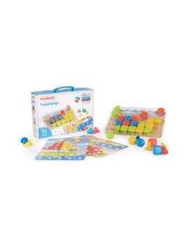 Juego Educativo Miniland Superpegs 32 Piezas Bright Colors (2-5 Años)