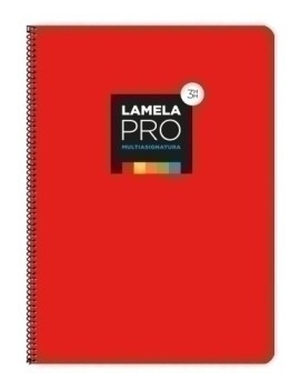 Lamela Bloc Tapa Extra Dura Fº 100H Cuadrovia 3 Mm Rojo (5 Colores En Banda)