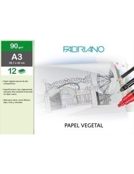 Lamina Papel Vegetal Fabriano A3 B/12