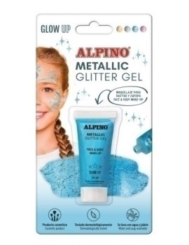 Maquillaje Alpino Glitter Gel Metalico Azul Blister De 1