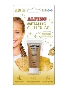 Maquillaje Alpino Glitter Gel Metalico Oro Blister De 1