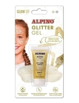 Maquillaje Alpino Glitter Metalico Oro Blister De 1