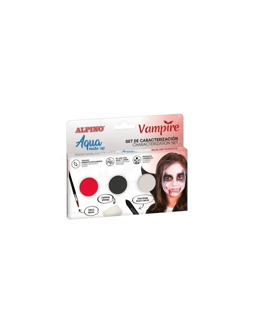 Maquillaje Alpino Make-Up Polvera Aqua Set De Caracterizacion Vampiro