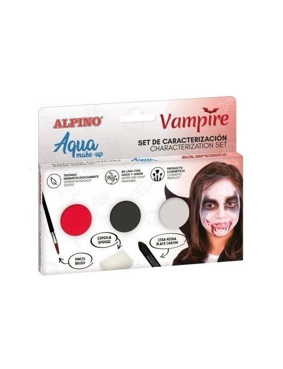 Maquillaje Alpino Make-Up Polvera Aqua Set De Caracterizacion Vampiro