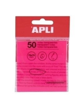 Notas Adhesivas Apli 50H 75X75 Tras.Rosa