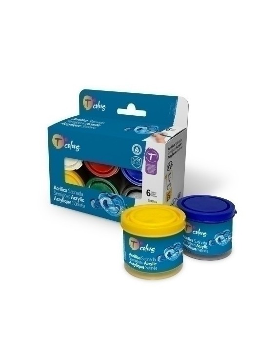 Pintura Acrilica Tcolors 40 Ml Estuche Surtido De 6