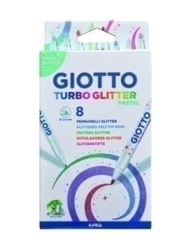 Rotulador Giotto Turbo Glitter Pastel C/8